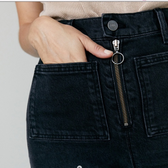 Reformation Peyton Zip Ultra High Rise Bootcut Jeans - size 27- black - Picture 2 of 10